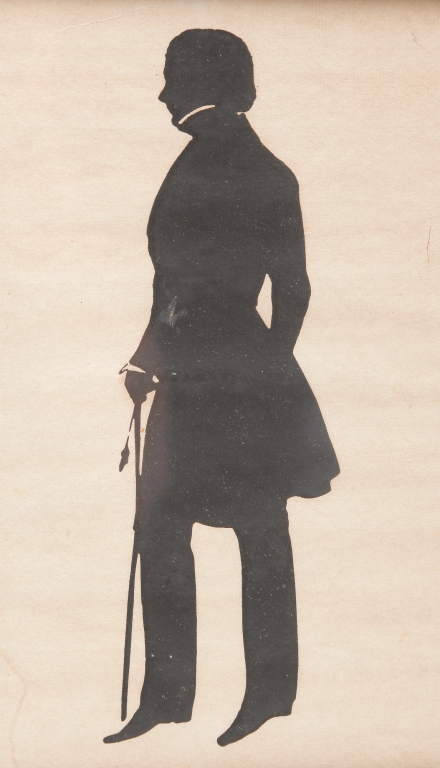 Appraisal: SILHOUETTE OF A MAN Possibly th century Full length portrait