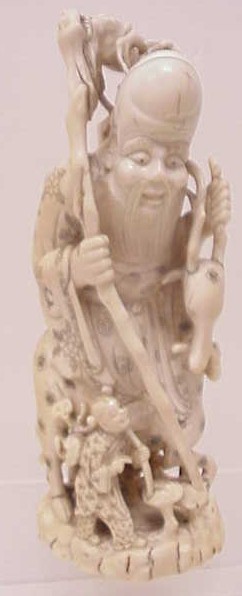 Appraisal: Japanese carved ivory figure of Lao Tzu early th C