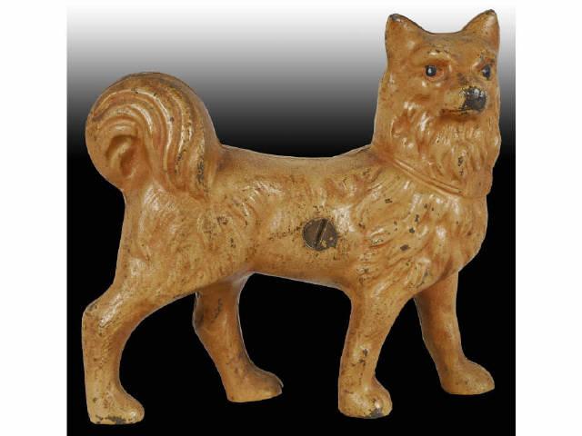 Appraisal: Cast Iron Husky Dog Still Bank Description Made by Gray