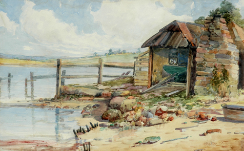 Appraisal: Walter Withers - The Boat Shed watercolour signed 'Walter Withers'