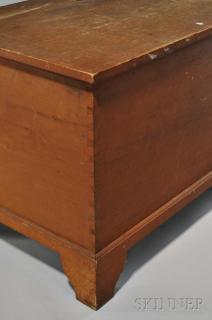 Appraisal: Shaker Pumpkin-stained Bracket-base Pine Blanket Box Canterbury New Hampshire c