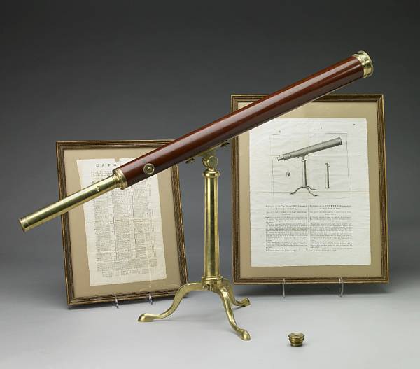 Appraisal: A George III mahogany and lacquered brass achromatic telescope Dollond