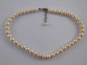 Appraisal: A freshwater cultured pearl necklace with a white metal tests