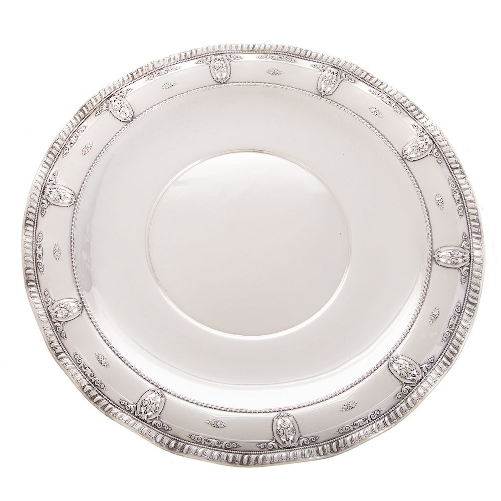 Appraisal: Wallace Rose Point sterling silver charger model in Diam ozt