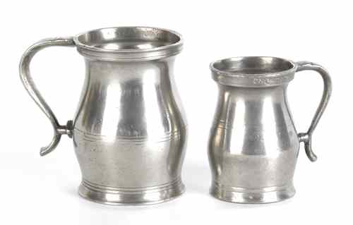 Appraisal: Two New York pewter measures attributed to Boardman stamped on