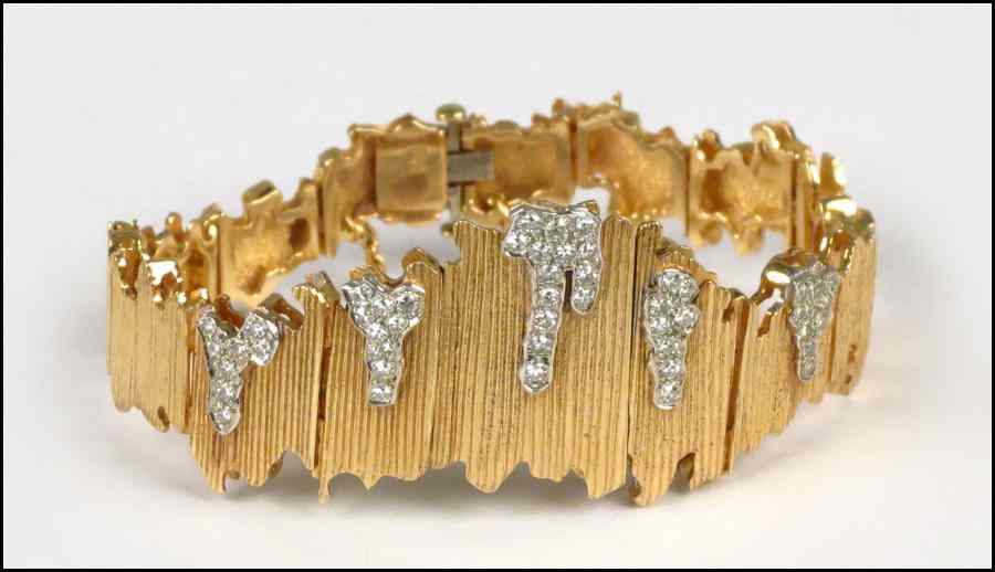 Appraisal: BAUME MERCIER DIAMOND AND KARAT YELLOW GOLD WATCH BRACELET grams