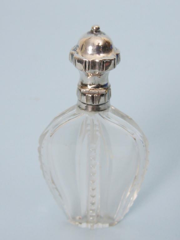 Appraisal: A th Century cut glass Scent Bottle with continental silver