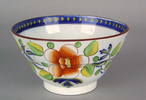 Appraisal: Gaudy Dutch waste bowl th c in a single rose