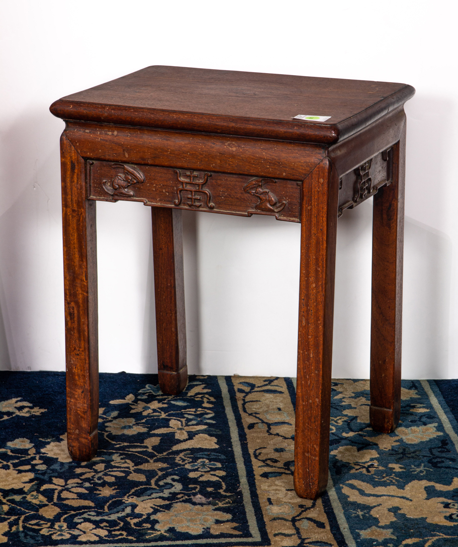 Appraisal: CHINESE HARDWOOD GARDEN SEAT OR STAND Chinese hardwood garden seat