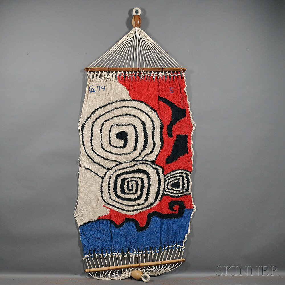 Appraisal: After Alexander Calder American - Hammock Cotton fiber Guatemala Initialed