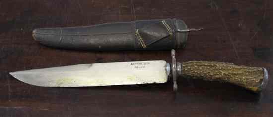 Appraisal: An Indian Bowie hunting knife by Arnachellum Salem c the