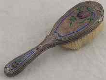 Appraisal: Boucheron A French hallmarked silver and enamel brush signed ''Boucheron