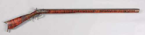 Appraisal: Full stock Pennsylvania percussion rifle marked HASTING PA approx caliber