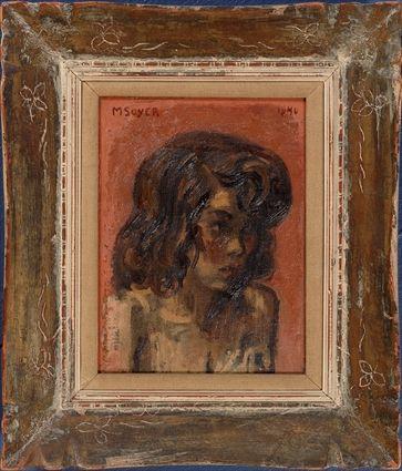 Appraisal: MOSES SOYER - PORTRAIT OF A YOUNG GIRL Oil on