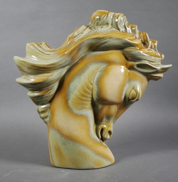 Appraisal: Ceramic horse bust by Royal Hickman s Hickman worked with