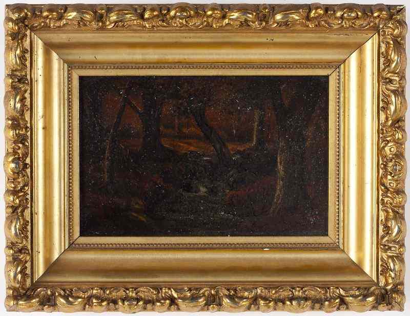 Appraisal: Ralph Blakelock Am - Forest Interioroil on panel inscribed on