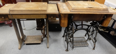 Appraisal: Two treadle sewing machine one on cast iron base in