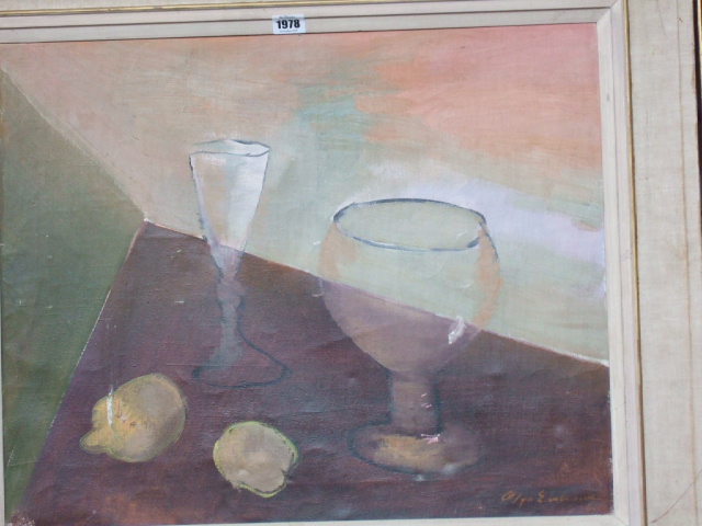 Appraisal: Olga Eastwood th century Still life oil on canvas signed