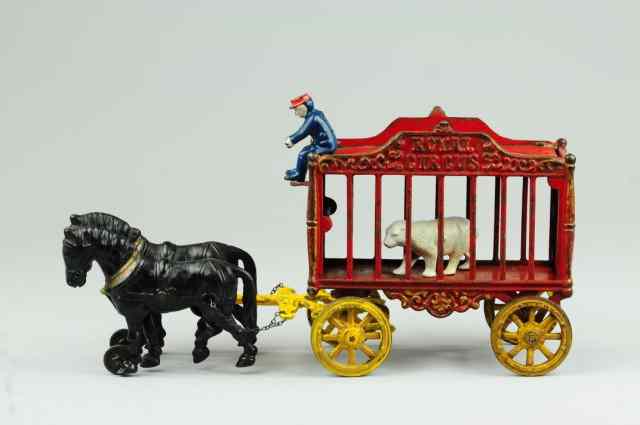 Appraisal: HUBLEY ROYAL CIRCUS BEAR WAGON Cast iron painted in red