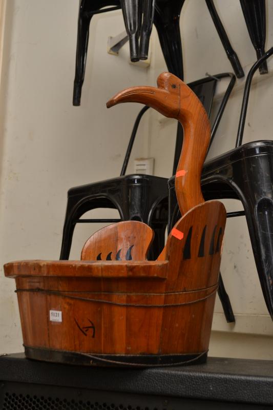 Appraisal: A TIMBER SWAN HANDLED BUCKET A TIMBER SWAN HANDLED BUCKET