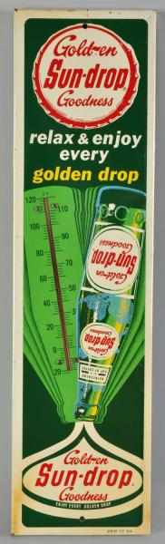 Appraisal: Embossed Tin Golden Sun-Drop Thermometer Description s Great color and