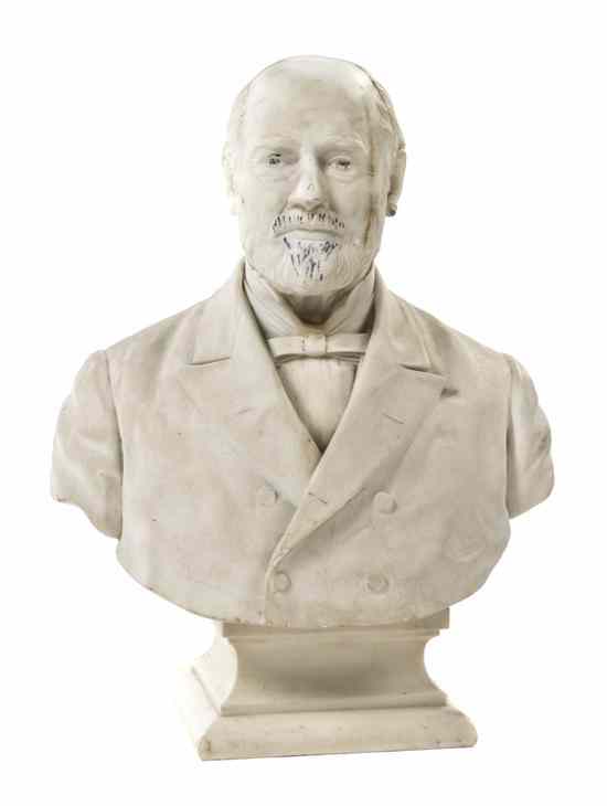 Appraisal: A Carved Marble Bust Leonardo Taft signed by the artist