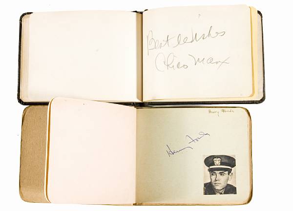 Appraisal: Two autograph books with Chico Marx Henry Fonda and others