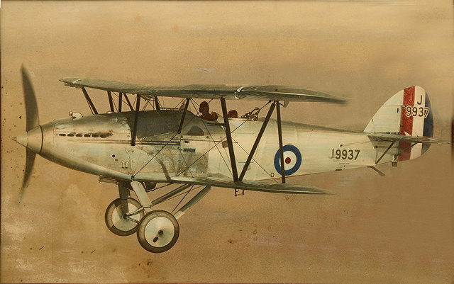 Appraisal: AN EARLY TH CENTURY HAND COLOURED PHOTOGRAPH of a bi-plane