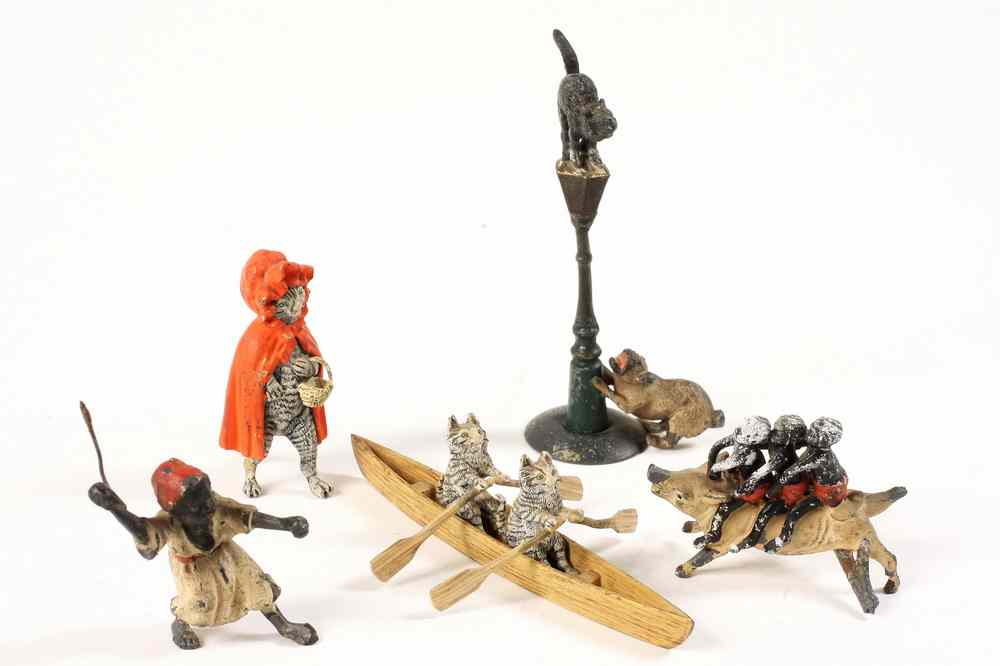 Appraisal: COLD PAINTED BRONZE FIGURES - Five Miniature Austrian Cold Painted