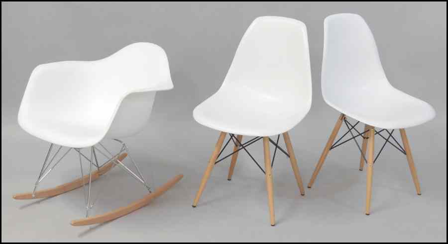 Appraisal: PAIR OF EAMES STYLE CHAIRS Together with an Eames style