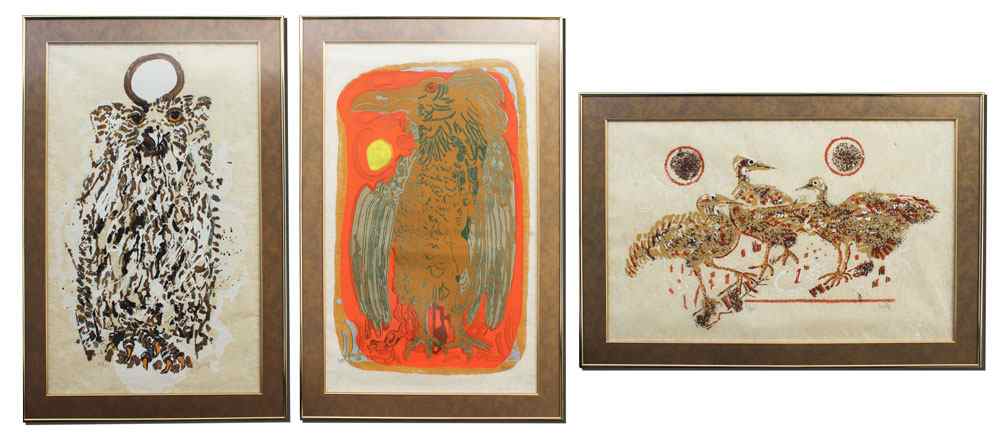 Appraisal: ZERBE Karl American - Silkscreen to include Birds sight size