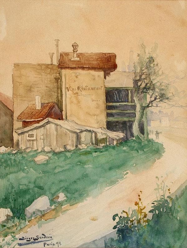 Appraisal: BIRGER SANDZEN WATERCOLOR BIRGER SANDZEN American - Road to Town