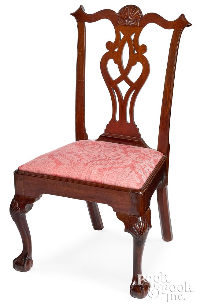 Appraisal: Philadelphia Chippendale mahogany dining chair Philadelphia Chippendale mahogany dining chair