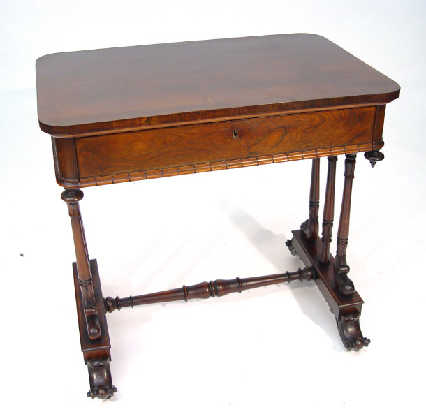 Appraisal: Victorian rectangular mahogany side table fitted with a frieze drawer