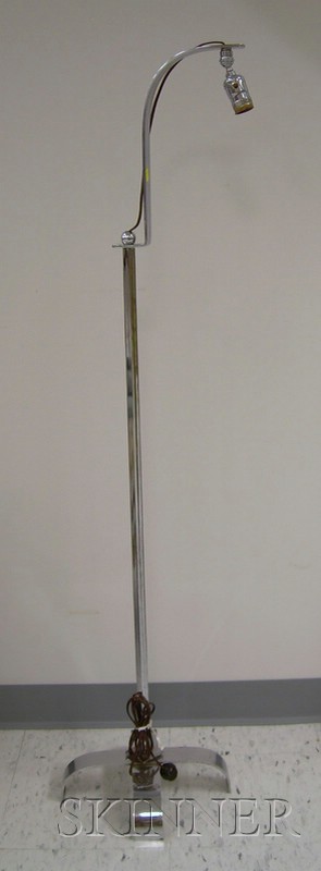 Appraisal: Art Deco Bent Steel Floor Lamp with arched X-form base