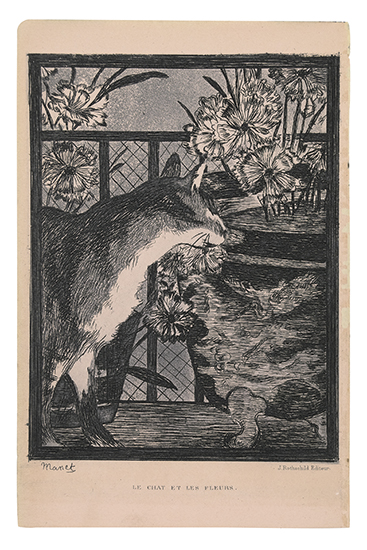 Appraisal: DOUARD MANET Le Chat et les Fleurs Etching and aquatint