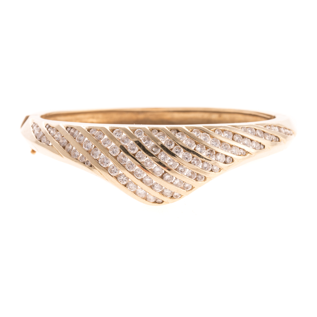 Appraisal: A Lady's Diamond Bangle Bracelet in K Gold K yellow