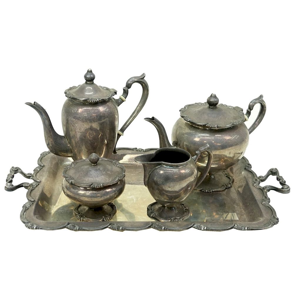 Appraisal: Five Piece Camusso Silver Tea Set Five piece Peruvian Camusso