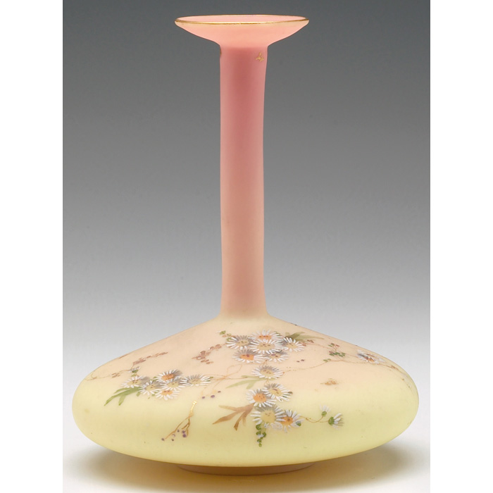 Appraisal: Nice Mt Washington Burmese vase graceful form with bulbous bottom