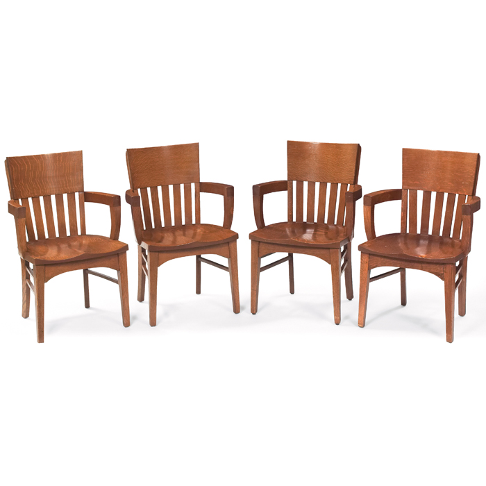 Appraisal: Arts and Crafts period office chairs set of eight four