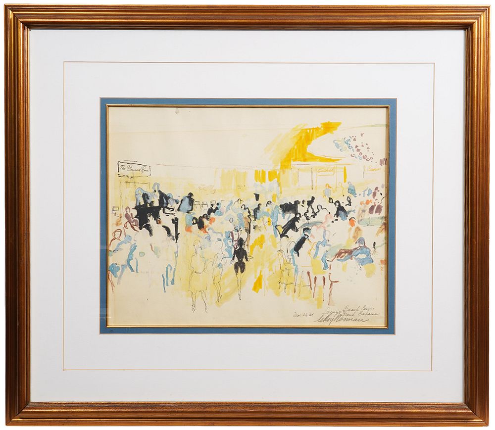 Appraisal: Leroy Neiman 'The Gourmet Room' w c Gouache Leroy Neiman