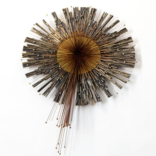 Appraisal: Curtis Jere Untitled Wall Sculpture brass copper and steel rods