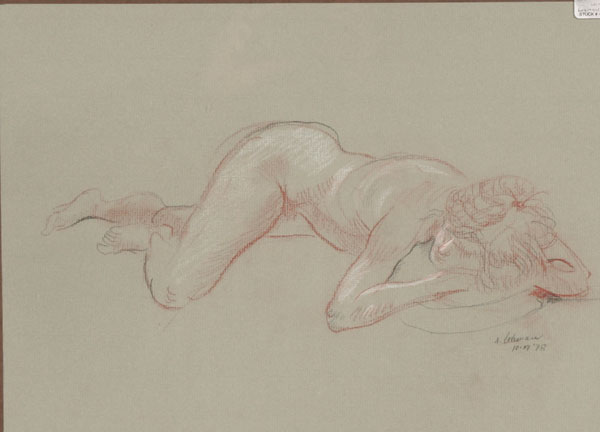 Appraisal: Robert Lohman American - resting nude figure study charcoal on