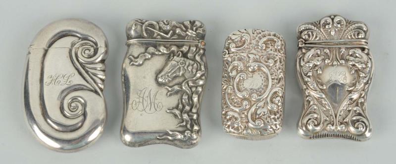 Appraisal: Lot Of Sterling Silver Match Safes Or Vestas By Saxton