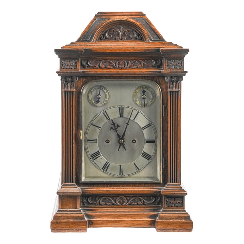 Appraisal: A German oak eight day ting-tang bracket clock Winterhalder and