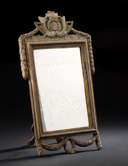 Appraisal: Provincial Gris-de-Trianon-Painted and Parcel-Gilt Beechwood Dressing Table Mirror in the