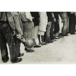 Appraisal: Marion Post Wolcott Photograph Migrants Waiting in Line Unframed Marion