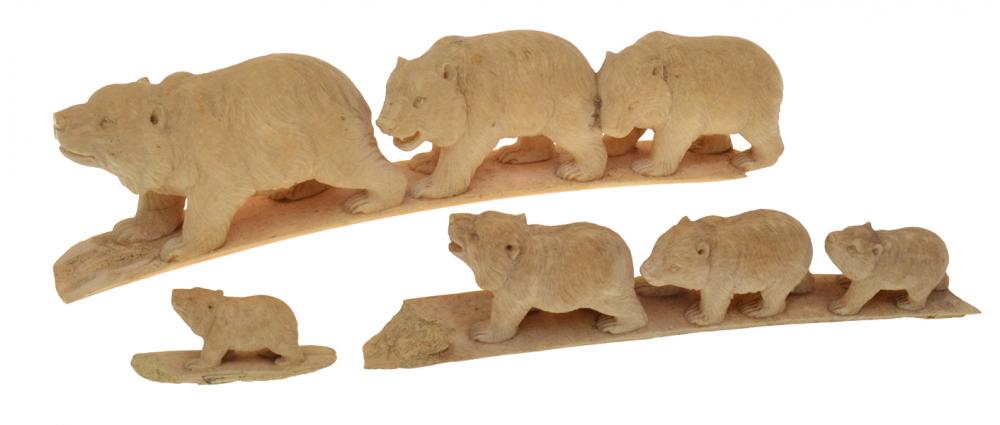 Appraisal: CARVED IVORY POLAR BEAR BRIDGE ALL FAULTS