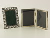 Appraisal: PICTURE FRAMES - Lot of two miniature silver picture frames