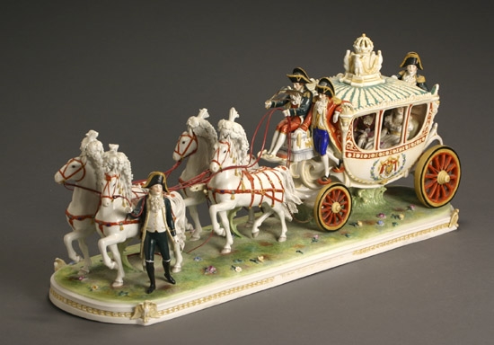 Appraisal: German Porcelain Figural Group 'Voiture de Mariage de Napoleon' Circa